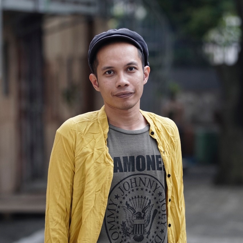 Headshot of Farid Rakun, member of ruangrupa, a Jakarta-bsaed collective